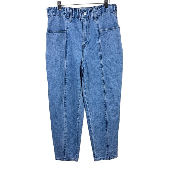 NWOT Madewell Pull-On Balloon Jeans in Closson Wash Paperbag Edition Sz Large - Picture 2 of 9